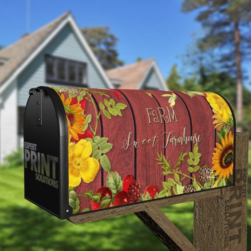 Farm Sweet Farmhouse Decorative Curbside Farm Mailbox Cover