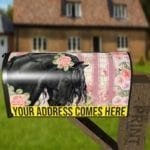 Beautiful Black Horse and Roses #1 Decorative Curbside Farm Mailbox Cover
