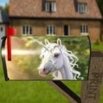 Adorable White Unicorn Decorative Curbside Farm Mailbox Cover