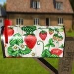 Strawberries on Wood Pattern Decorative Curbside Farm Mailbox Cover