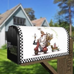 Cute French Chef with a Dachshund #2 Decorative Curbside Farm Mailbox Cover