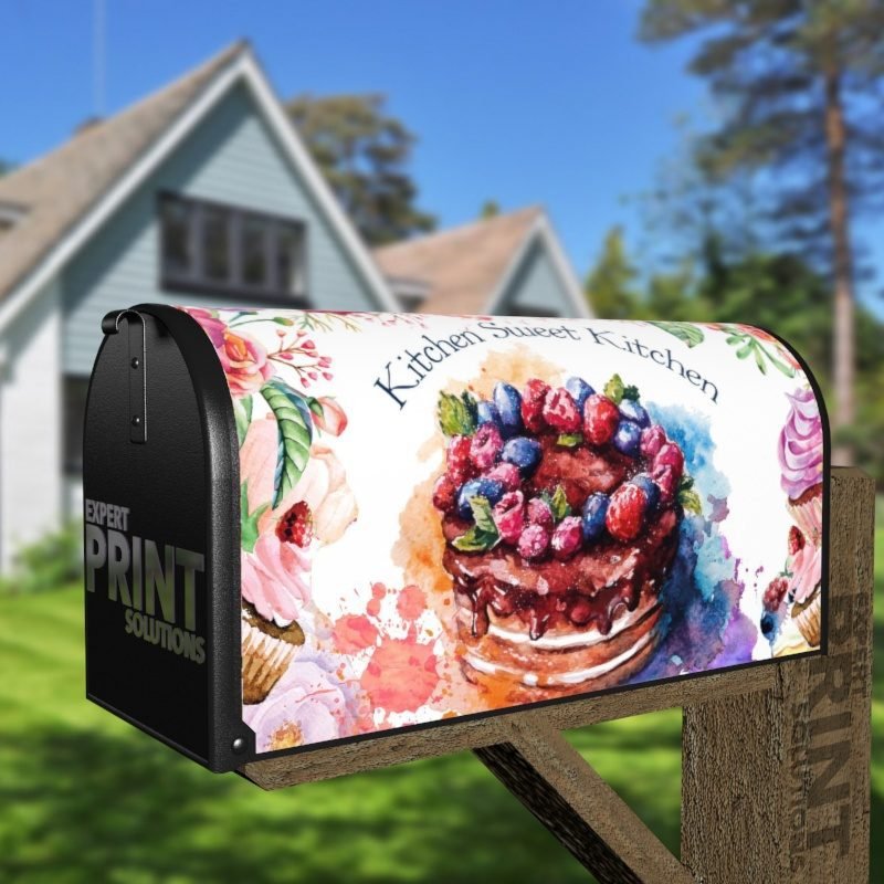 Cake, Cupcakes and Flowers Decorative Curbside Farm Mailbox Cover