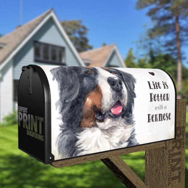 Life is Better with a Bernese Decorative Curbside Farm Mailbox Cover