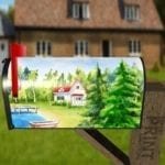 Little Cottage By the Lake #1 Decorative Curbside Farm Mailbox Cover