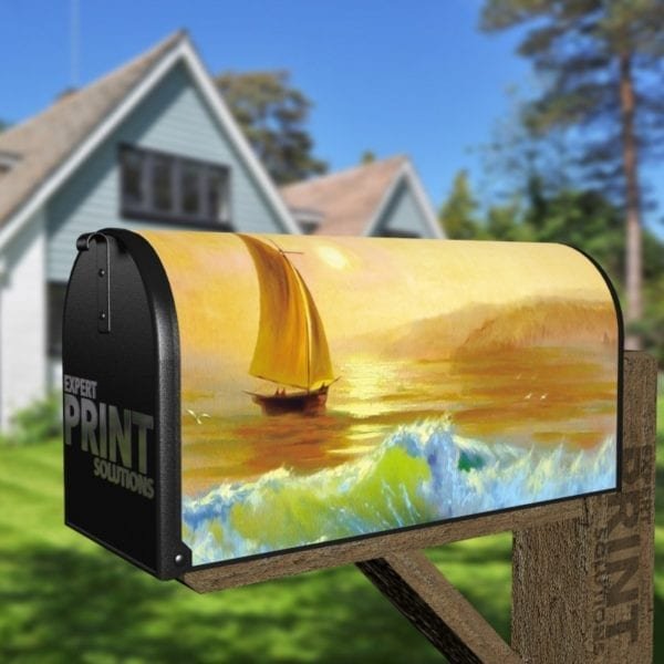 Sunset Sailboat Decorative Curbside Farm Mailbox Cover