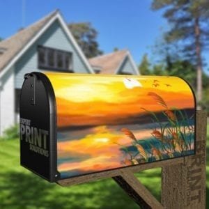 Sunset Over the Lake Decorative Curbside Farm Mailbox Cover