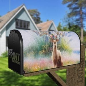 Beautiful Flower Deer Family #2 Decorative Curbside Farm Mailbox Cover