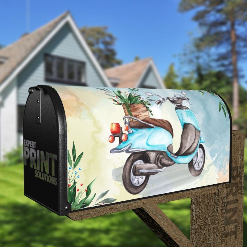 Retro Bike with Flowers Decorative Curbside Farm Mailbox Cover