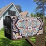 Bohemian Folk Art Ethnic Mandala Design #4 Decorative Curbside Farm Mailbox Cover