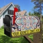 Bohemian Folk Art Ethnic Mandala Design #4 Decorative Curbside Farm Mailbox Cover