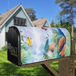 Beautiful Summer Peacock Couple Decorative Curbside Farm Mailbox Cover