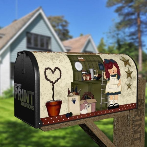 Prim Raggedy Ann's Kitchen #1 Decorative Curbside Farm Mailbox Cover