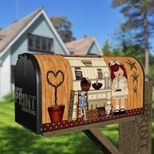 Prim Raggedy Ann's Kitchen #2 Decorative Curbside Farm Mailbox Cover