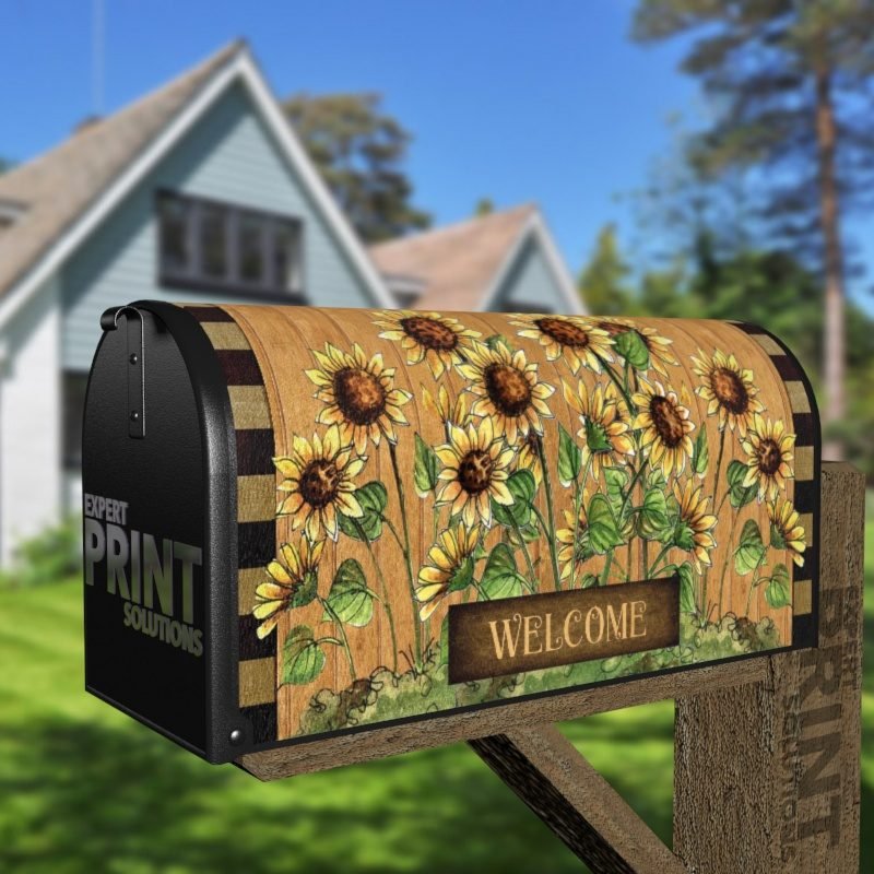 Sunflower Welcome Decorative Curbside Farm Mailbox Cover