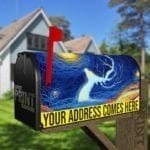 Abstract Moonlight Deer Decorative Curbside Farm Mailbox Cover