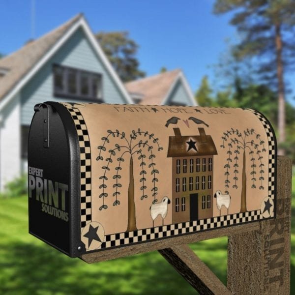 Faith Hope Love Saltbox House Decorative Curbside Farm Mailbox Cover