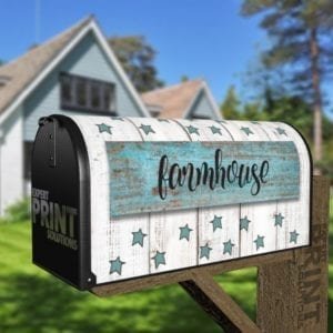 Farmhouse Wood Pattern Sign Design Decorative Curbside Farm Mailbox Cover