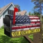 American Flag on Bricks Decorative Curbside Farm Mailbox Cover