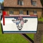 American Cow in Sunglasses Decorative Curbside Farm Mailbox Cover