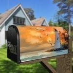 Orange Sunset and a Lighthouse Decorative Curbside Farm Mailbox Cover