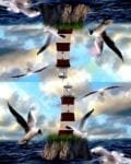Seagulls and a Lighthouse Decorative Curbside Farm Mailbox Cover