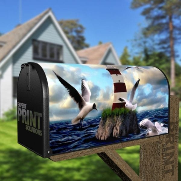 Seagulls and a Lighthouse Decorative Curbside Farm Mailbox Cover