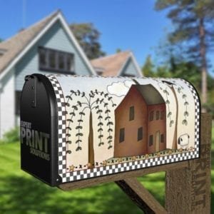 Primitive Country Folk Design #17 - Home is Wherever I'm with You Decorative Curbside Farm Mailbox Cover
