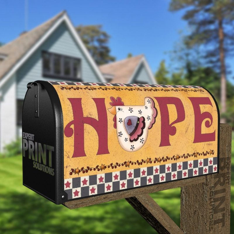 Primitive Country Folk Design #13 - Hope Decorative Curbside Farm Mailbox Cover