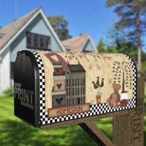 Primitive Country Folk Design #8 - Homespun Decorative Curbside Farm Mailbox Cover