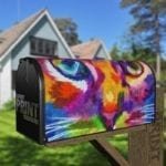 Cute Rainbow Cat Face Decorative Curbside Farm Mailbox Cover