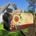 Beautiful Vintage Sunflower Design Decorative Curbside Farm Mailbox Cover