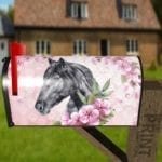 Pretty Grey Horse and Flowers Decorative Curbside Farm Mailbox Cover