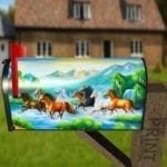Running Summer Horses Decorative Curbside Farm Mailbox Cover