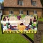 Rustic Winery with Wine Bottles, Fruit and Cheese #2 Decorative Curbside Farm Mailbox Cover