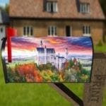 Fairytale Neuschwanstein Castle in the Sunset Decorative Curbside Farm Mailbox Cover