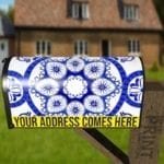 Bohemian Folk Art Ethnic Blue Mandala Design #2 Decorative Curbside Farm Mailbox Cover
