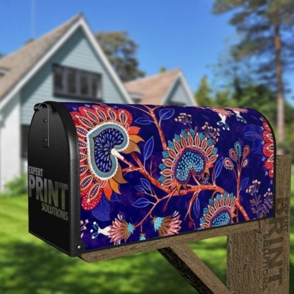 Bohemian Folk Art Ethnic Paisley Design #9 Decorative Curbside Farm Mailbox Cover