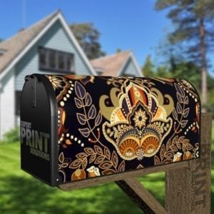 Bohemian Folk Art Ethnic Paisley Design #18 Decorative Curbside Farm Mailbox Cover