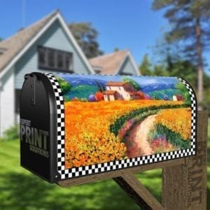 Houses between Sunflowers - Home is Where the Heart is Decorative Curbside Farm Mailbox Cover