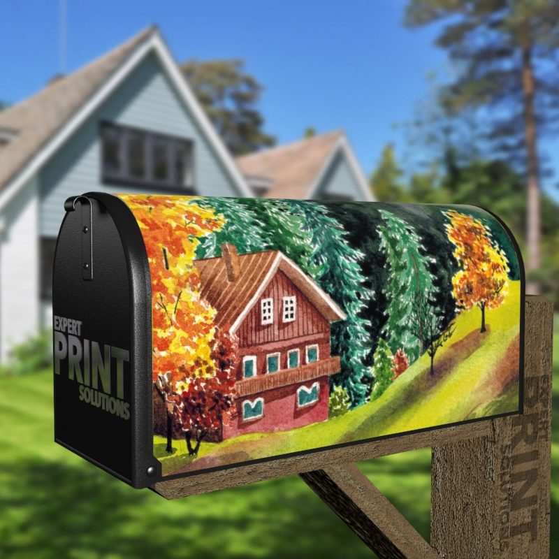 House Beside the Woods Decorative Curbside Farm Mailbox Cover