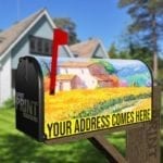 830-country-house-in-a-sunflower-land-rural-mailbox-magnetic-cover Country House in a Sunflower Land Decorative Curbside Farm Mailbox Cover