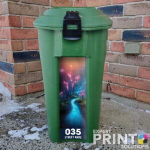 Beautiful colorful crystals bioluminescence plants Green Bin Sticker