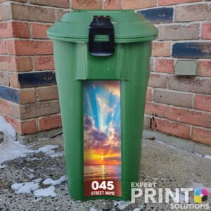 Colorful sunset sky with beautiful cloud Green Bin Sticker