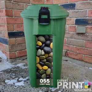 Colorful pebbles pile colorful patterned stones Green Bin Sticker